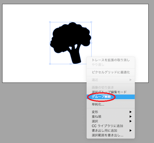 グループ化と複合パスを解除