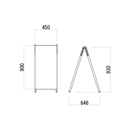 450×900の寸法図