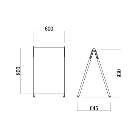 600×900の寸法図